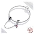 thumbnail image 3 of Flying Wing Cross Silver Silicone Positioning Safety Chain Dark Night Wing Bracelet DIY Bead, 3 of 5