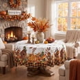 thumbnail image 2 of Sm:)e Buffalo Plaid Fall Thanksgiving Table Cloth 60 Inch Round, Pumpkin Birdhouse Mushroom Orange, 2 of 6