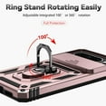 thumbnail image 3 of KOMI for Pixel 8 Pro Case, Google 8 Pro Case with Tempered Glass Screen Protector and Slide Camera Cover, Magnetic Ring Car Mount Holder Kickstand Protective Cases Cover for Google Pixel 8 Pro Gold, 3 of 5