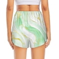 thumbnail image 2 of Lsque Green And Gold Abstract Marble Printed Women's Running Shorts with Liner Pockets,Elastic Quick Dry Workout Athletic Gym Yoga Shorts,Womens High Waist Shorts-Large, 2 of 9