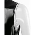 thumbnail image 6 of YONGHS Men's One Piece Wetlook Faux Leather Sleeveless Front Zipper Leotard Bodysuit Catsuit Black XL, 6 of 7