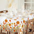 thumbnail image 5 of Floral Tablecloth 60 x 102 Inch Watercolor Flower Butterfly Table Cover Rectangle Waterproof Orange Flower Table Cloth for Home Indoor Outdoor Kitchen Dining Table, 5 of 6