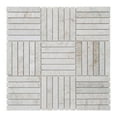 thumbnail image 2 of Sample - Beige Cream Quartzite Marble Stone Parquet Mosaic Tile Kitchen Wall Backsplash, 2 of 6