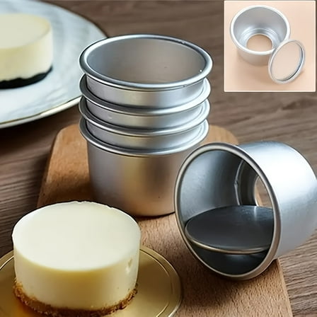 12Pcs Mini Cake Pans, 2 In Round Removable Bottom Cake Pan, Non-Stick Aluminum Alloy, DIY Cooking Tools for Christmas, Thanksgiving, Valentine'S Day, Baking Essentials for Cheesecake, Mousse, Chiffon