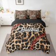 thumbnail image 3 of Homewish Wild Leopard Print 7-Piece Bedding Comforter Set,Baseball Sport Game King Bedding Sets,Brown Black Bed Sheets For Girls Boys,Microfiber Bedroom Decor Reversible, 3 of 9