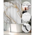 thumbnail image 5 of Split Shower Curtain for Transfer Bench, White Golden Marble Fabric Shower Curtains for Bathroom, Modern Abstract Art Marble Flow Tub Sliding Transfer Bench Waterproof Bath Curtains 72"x84", 5 of 9