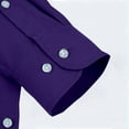 thumbnail image 6 of Timoontee Mens Dress Shirts Formal Business T-Shirts Lightweight Wrinkle Free Long Sleeve Lapel Shirts Daily Casual Shirts Solid Button Down Shirts Purple S, 6 of 8