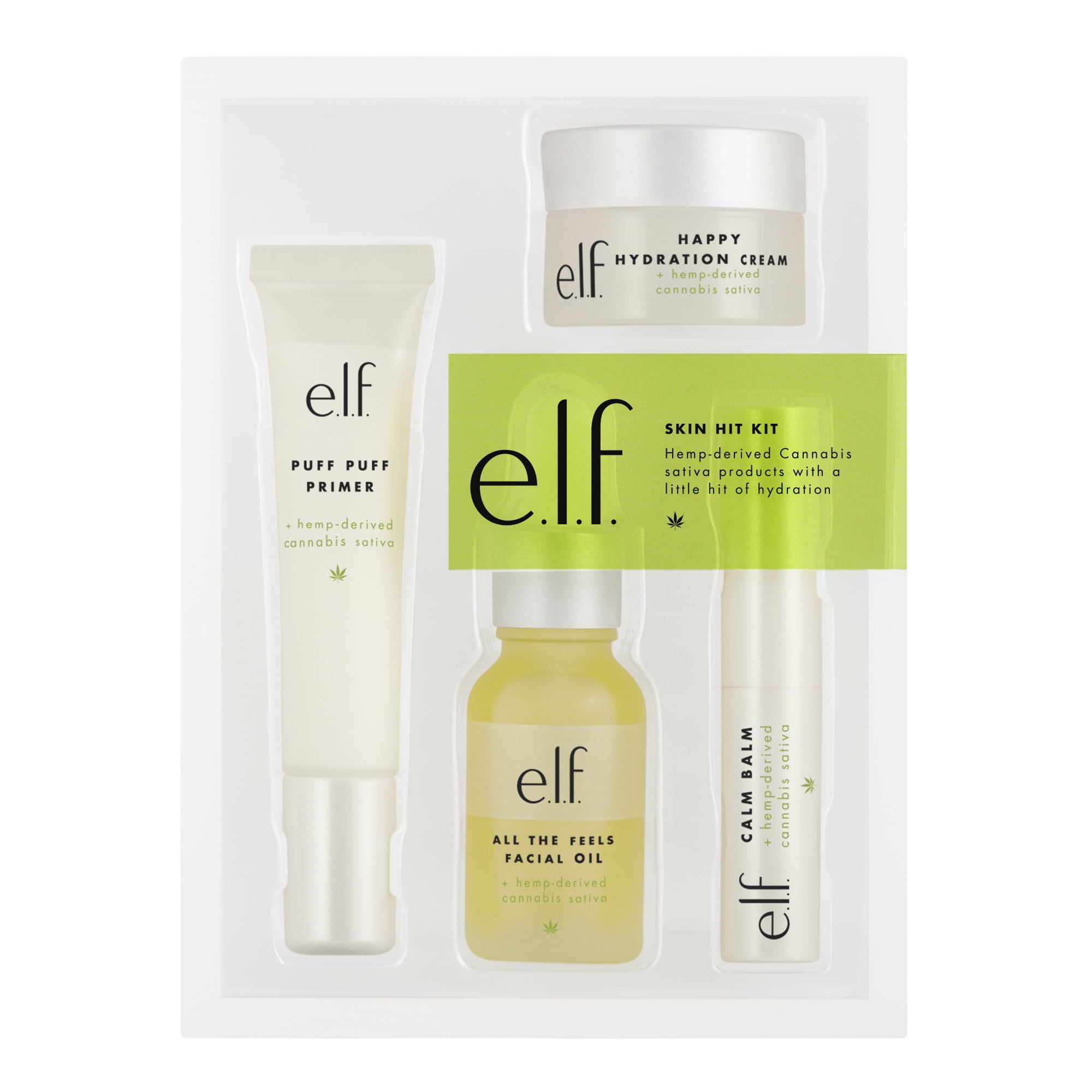 e.l.f. Cosmetics Mini the skin Hit + Hemp-Derived Cannabis Sativa Kit, 4 Count