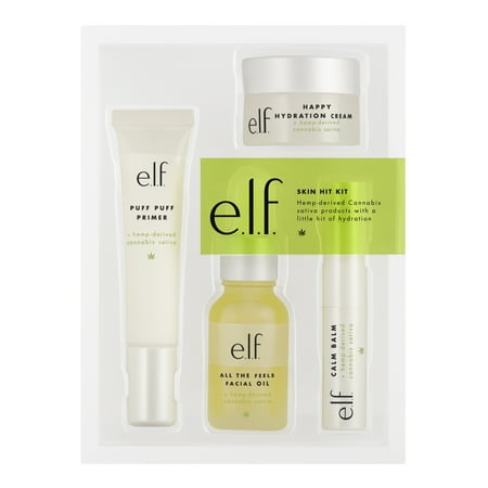 e.l.f. Cosmetics Mini the skin Hit + Hemp-Derived Cannabis Sativa Kit, 4 Count