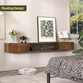 thumbnail image 6 of FloatiCasa 47-Inch High Gloss Floating TV Stand Wall Mounted TV Shelf for TVs up to 50" Entertainment Center with Storage(Walnut), 6 of 15