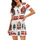 thumbnail image 1 of Disketp Christmas Houses para Camisón Corto de Manga Corta para Mujeres, Camisón Cómodo con Escote Redondo, Bonito y Confortable, 1 of 6