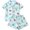 Sky Blue, variant on Weebloom Pajamas for Women Dinosaur Graphic Short Sleeve Button Up Shirts and Shorts Summer Fall 2 Piece Set Comfy Sleepwear,Size S-2Xl