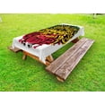 thumbnail image 1 of Rasta Outdoor Tablecloth, African Ethiopian Culture Wild Lion Head Grunge Style Flag Colors, Decorative Washable Fabric Picnic Table Cloth, 58 X 84 Inches,Brown Marigold Pink and Green, by Ambesonne, 1 of 2
