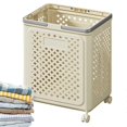 thumbnail image 4 of Rolling Laundry Hamper Foldable Wheeled Laundry Basket 37x48cm/14x18 Inches Large Clothes Hamper Wheeled Laundry Basket, 4 of 5