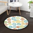 thumbnail image 5 of Floral Pattern Design Memory Foam Bath Mat 36" Absorbent Rug with Non Slip Base and 4 Bonus Pads, 5 of 6