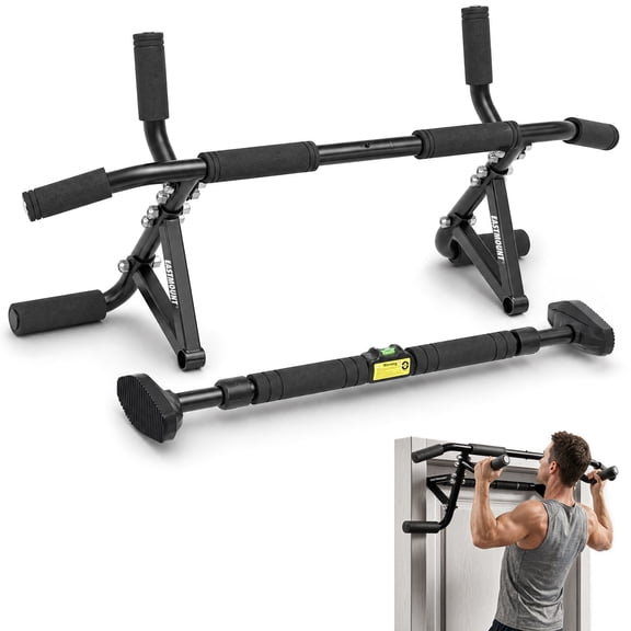 EAST MOUNT Doorway Pull Up Bar, Adjustable Width and Height, No Drill Door Frame Chin-Up Bar for Home Gym, Multi-Grip, 440 lb Capacity, Fits 29.5-37.4 in