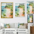 thumbnail image 4 of Designart "Coastal Beach Paradise in Pastel Colors IV" Coastal Framed Wall Art - Coastal Green Coastal Beach Entryway Framed Wall Art, 4 of 6