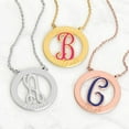 thumbnail image 2 of Personalized Planet Women's Enamel Initial and Engraved Name Disc Necklace, 2 of 2