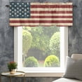 thumbnail image 4 of Retro Red Blue American Flag Farmhouse Short Window Curtain Valances, US Flag Vintage Stars Rod Pocket Kitchen Valances for Living Room Bedroom Bathroom Cafe 60" x 18", 4 of 8