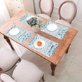 thumbnail image 6 of XMXY Woven Placemats Set of 4 PCS, Blue Snowflake Texture Table Mats Washable Heat Resistant Placemats, 6 of 6