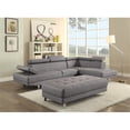 thumbnail image 2 of Maklaine Contemporary styled Faux Leather Sectional in Gray Finish, 2 of 6