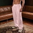thumbnail image 4 of SAWOBUUN Men's Casual Pants Drawstring Elastic Waist Lightweight Loose Fit Summer Solid Trousers with Pockets, 4 of 6