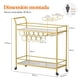 thumbnail image 3 of Carrito de Bebidas, Carro Cocina, Carrito Organizador con Ruedas con 2 Pisos y 9 Botelleros, Carro para Cocina, Comedor, Salón, Exterior, Interior, 80 x 33,2 x 87,8 cm, Oro, 3 of 10