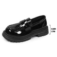 thumbnail image 5 of Women's Platform Loafers Wide Width, Patent Leather Crocodile Pattern Slip-On Shoes, Chunky Sole Low Heel Casual Dress Shoes, Burgundy/Black, 5 of 10