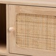 thumbnail image 5 of Baxton Studio Elsbeth Mid-Century Modern Light Brown Finished Wood and Natural Rattan 3-Door Sideboard, 5 of 5