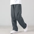 thumbnail image 5 of Boys Pants Straight Wide Leg Athletic Sweatpants Baggy Drawstring Lightweight Pockets Open Bottom Gray-A, 5 of 6