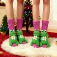 thumbnail image 3 of FAWUUDO Cozy Knit Animals Slipper Socks, Cute Plush Animals Hug Sock, Cute Christmas Hand Crocheted Long Stocks, 3 of 3