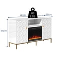 thumbnail image 3 of Boyel Living Fireplace TV Stand with 23" Fireplace, Entertainment Center and Storage, 70" Modern Media TV Console High Gloss Storage Cabinet for Living Room (White), 3 of 8