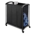 thumbnail image 2 of Whitmor 3-Section Laundry Sorter with Wheels - Black, 2 of 4