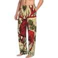 thumbnail image 2 of Balery Mythical Red Stag Illustration print Men's Pajama Pants,Ultra Lightweight Pjs,Lounge Pant-Medium, 2 of 9
