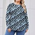 thumbnail image 4 of TQWQT Women's Plus Size Tops Dressy Fall Long Sleeve Tunic Tops Floral Graphic Tees Crewneck Tunic Shirts Loose Casual Outfits for Women Blue 5XL, 4 of 5