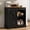 Black-31.5" H, variant on Chvans 31.5" Farmhouse Coffee Bar Cabinet with Storage, Aquarium Stand Fish Tank Table, Grey Accent Cabinets for Living Room, Entryway, White