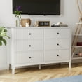 thumbnail image 3 of SUNVIVI Morden Vertical Stripes Dresser, Painted Wide Chest of Drawers,Wooden Storage Cabinet for Bedroom Living Room Sideboard, 3 of 10