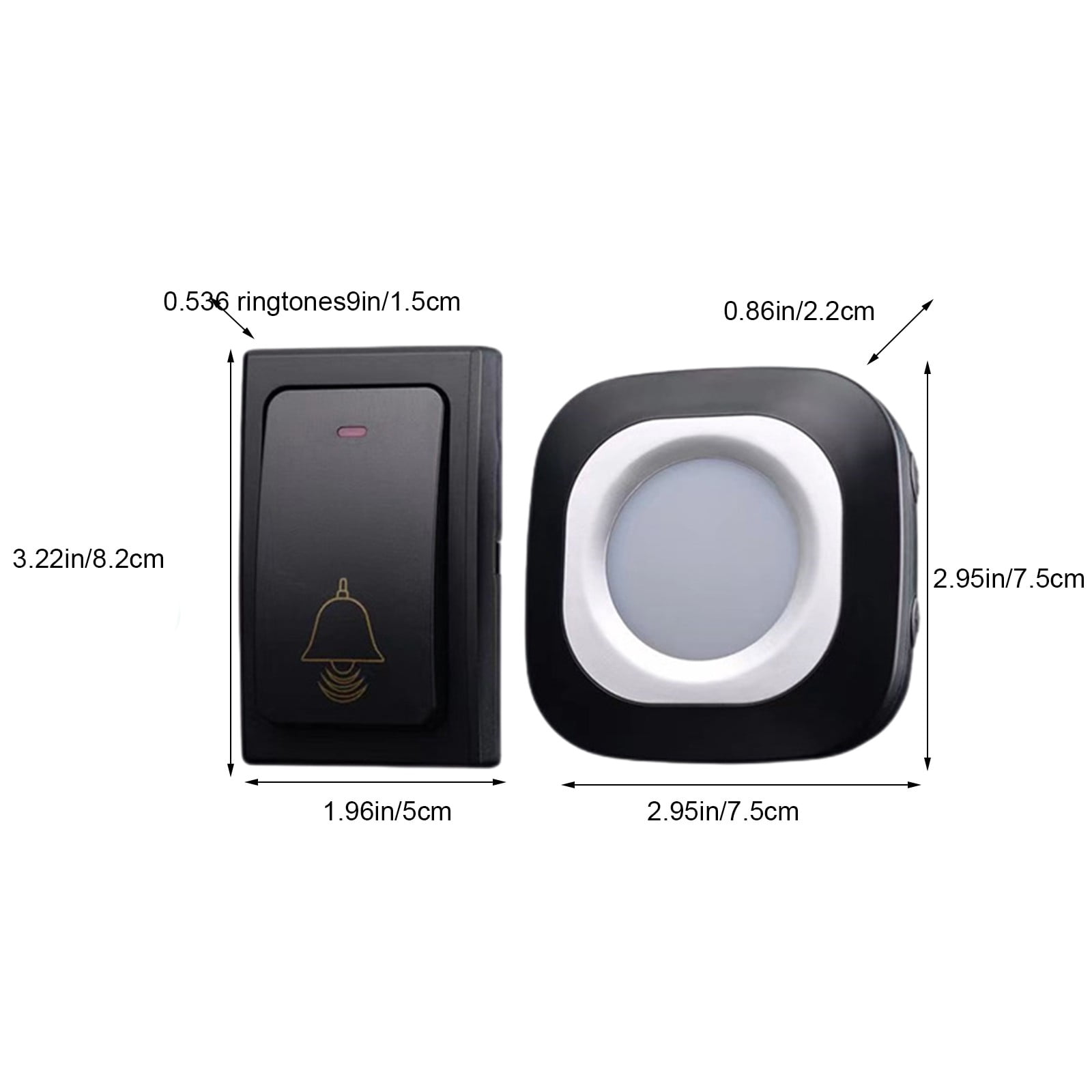 Wireless Self-Powered Doorbell, 36 Melodies, 4 Volume Levels, Easy Stick Installation, Elderly Call Function, Home/Office Use, No Wiring/Batteries Needed