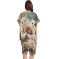 thumbnail image 3 of BZSMCE Women Creatively Twin Blossoms Of Fur Print Beach Cover-ups Size:S-2XL, 3 of 7