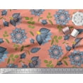 thumbnail image 2 of Soimoi Crepe Silk Fabric Leaves & Floral Artistic Print Fabric by the Yard 42 Inch Wide, 2 of 3