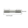 10 Pcs 201 Stainless Steel DoubleEnded Threaded Rods Diameter M8, Length 20mm.