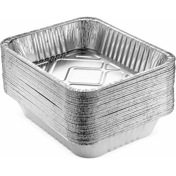 Half Size Medium Disposable Aluminum Deep Pan For Roast And Cooking without Lids (100 Qty)