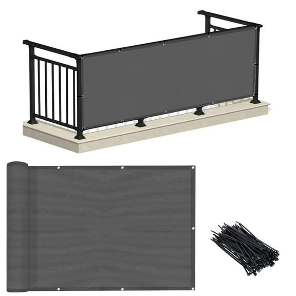 10'x3' Charcoal HDPE Outdoor Panel Privacy Screen