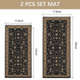 thumbnail image 6 of Hiasan Kitchen Mats Set of 2, 17"x30" + 17"x47", Non Slip Kitchen Rugs, Anti Fatigue, Grease Resistant Easy Clean, Vintage Black Medallion Pattern for Stove Front of Sink Laundry Room, 6 of 6