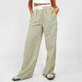 thumbnail image 2 of Pantalon de Détente à Jambes Larges Rayé pour Femmes, Coupe Ample à Rayures Fines, Taille Haute, Bas de Pyjama, 2 of 7