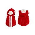 thumbnail image 2 of RUINIXCW Newborn Baby Christmas Costume Infant Baby Girl Boy Christmas Outfit Fall Winter Fleece Romper Sleeveless Hooded Zipper Xmas Cosplay Clothes, 2 of 9