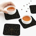 thumbnail image 5 of Disketp Golden Spider Web Funny Coasters,6 Pcs Leather Coasters with Holder, Perfect Housewarming Hostess Gifts,Protect Furniture from Water Marks Scratch and Damage, 5 of 5