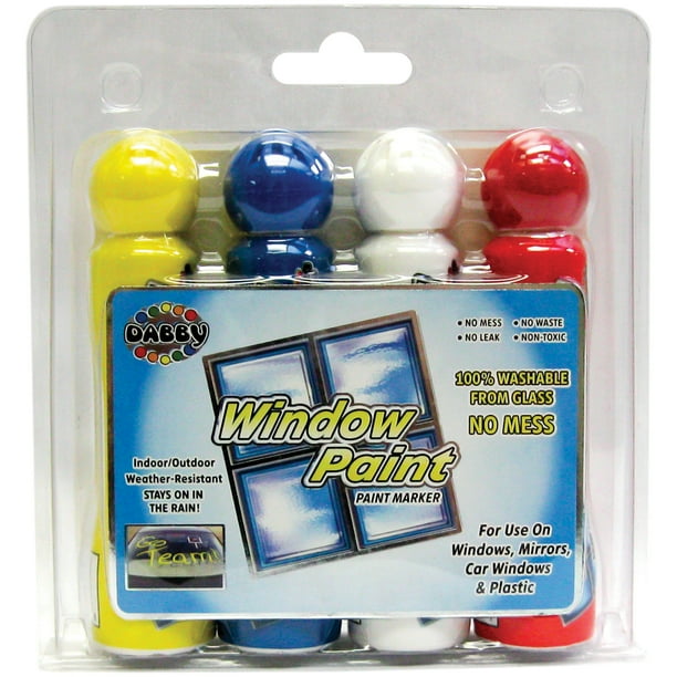 pic Washable Car Paint Markers Walmart window paint markers 1 4oz 4 pkg yellow blue white red pk 3 crafty dab