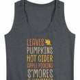 thumbnail image 3 of Instant Message - Fall Bucket List Leaves, Pumpkins, Hot Cider - Women's Racerback Tank Top, 3 of 6