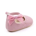 thumbnail image 6 of Aojekbee Baby Girls Mary Jane Flats Soft Velvet Bowknot Princess Dress Shoes Non-Slip Crib Shoes for Infants, 6 of 8